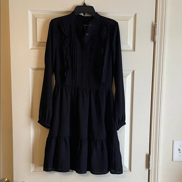 NWT J. Crew Factory Black Long-Sleeve Dress - Picture 1 of 4